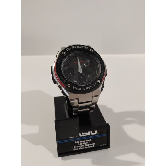 CASIO G-SHOCK GST-W1000D 5445 Solar Black Silver SS Round Ana-Digi 52mm Mens 832 - Picture 1 of 16